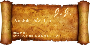 Jandek Júlia névjegykártya
